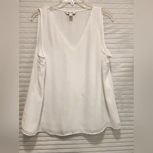 White Nine West V-Neck Sleeveless Top